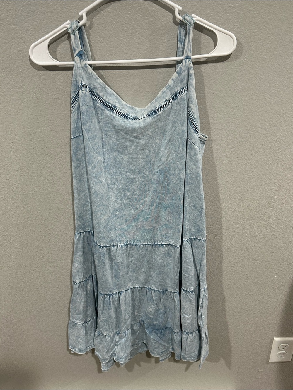 Denim-Look Tiered Dress